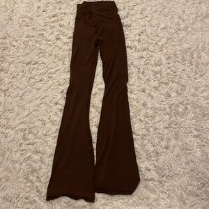 Aerie Brown Flare Crossover Leggings